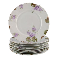 Rosenthal, Germany, Eight Iris Dinner Plates in Hand-Painted Porcelain