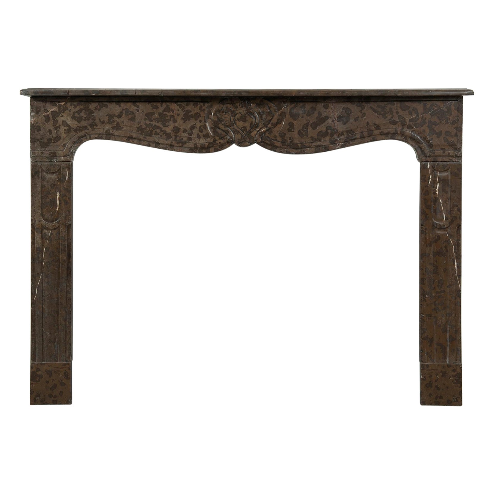Antique Brown Marble Fireplace For Sale