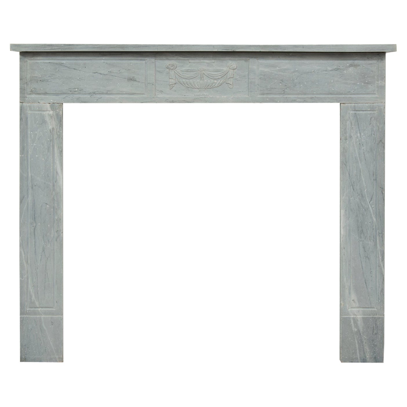 Grey Marble Louis XVI Fireplace Mantel For Sale