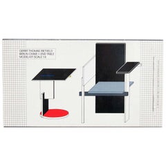 Rietveld 'Berlin Chair and End Table' Model Toy, 1985