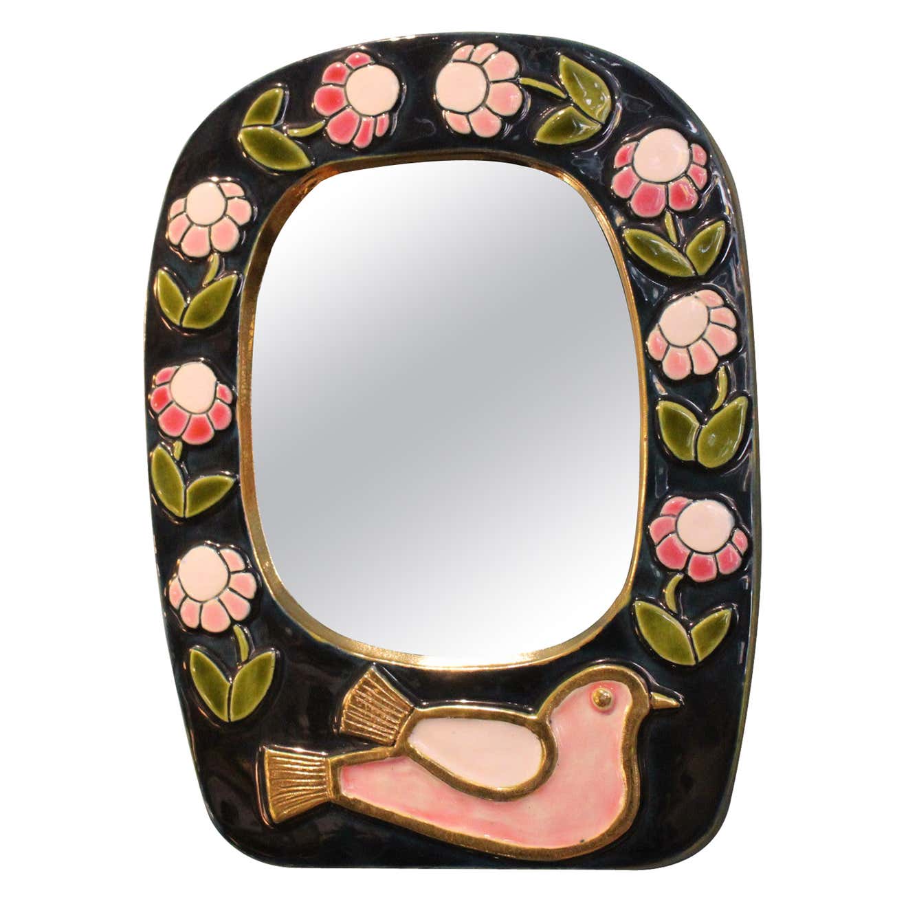 Mithe Espelt Work Ceramic Miroir by Mithe Espelt, France circa 1960 at 1stDibs