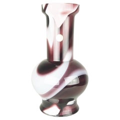 Purple & White Murano Glass 1970s Vase by Carlo Moretti