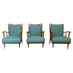 Maple Lounge Chairs, 1950s, Set of 3