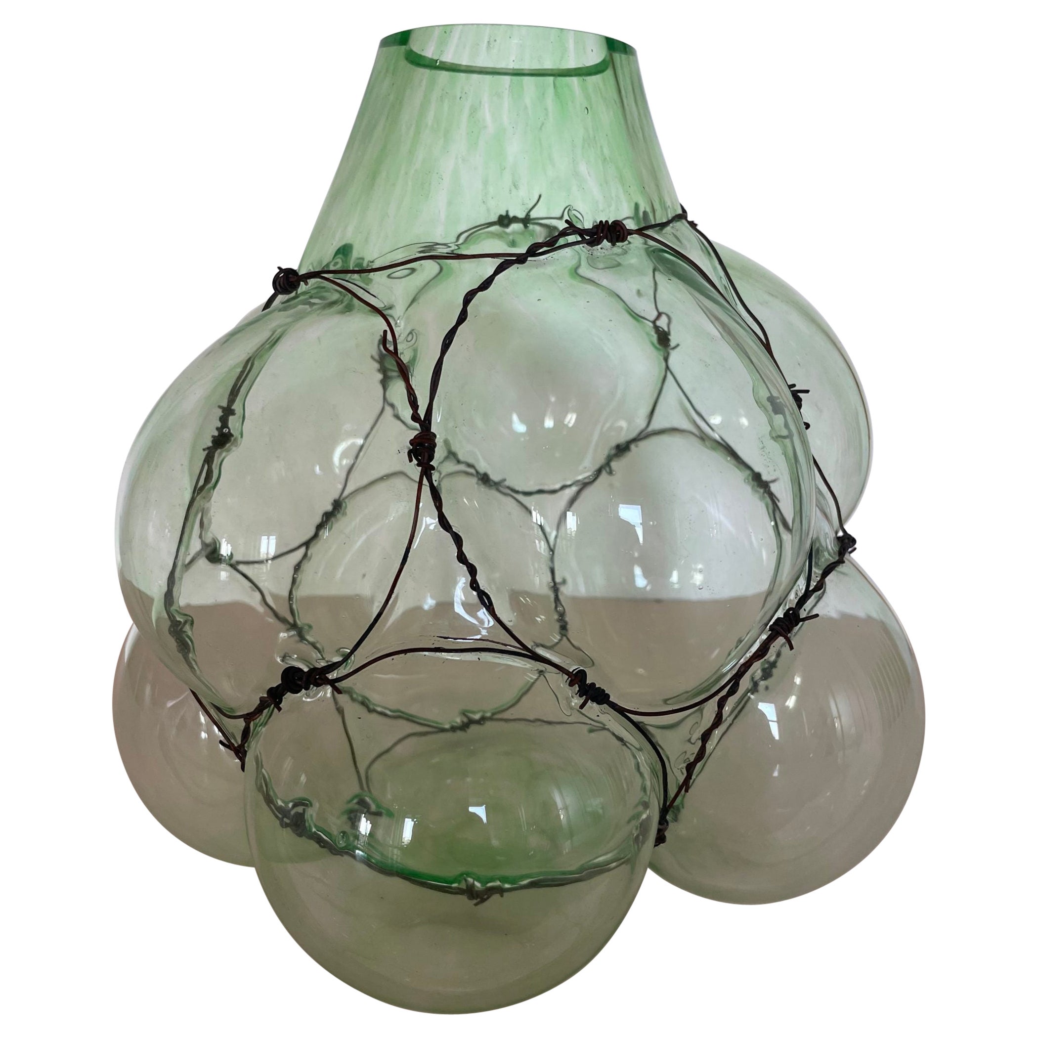 Murano Blown Glass Organic Dodecahedron Vase For Sale