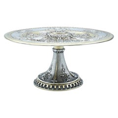 Tazza Victoriana de Plata de Ley y Parcela Dorada