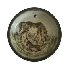 Royal Copenhagen Stoneware Tray/Bowl with Horse by Knud Kyhn No 21585