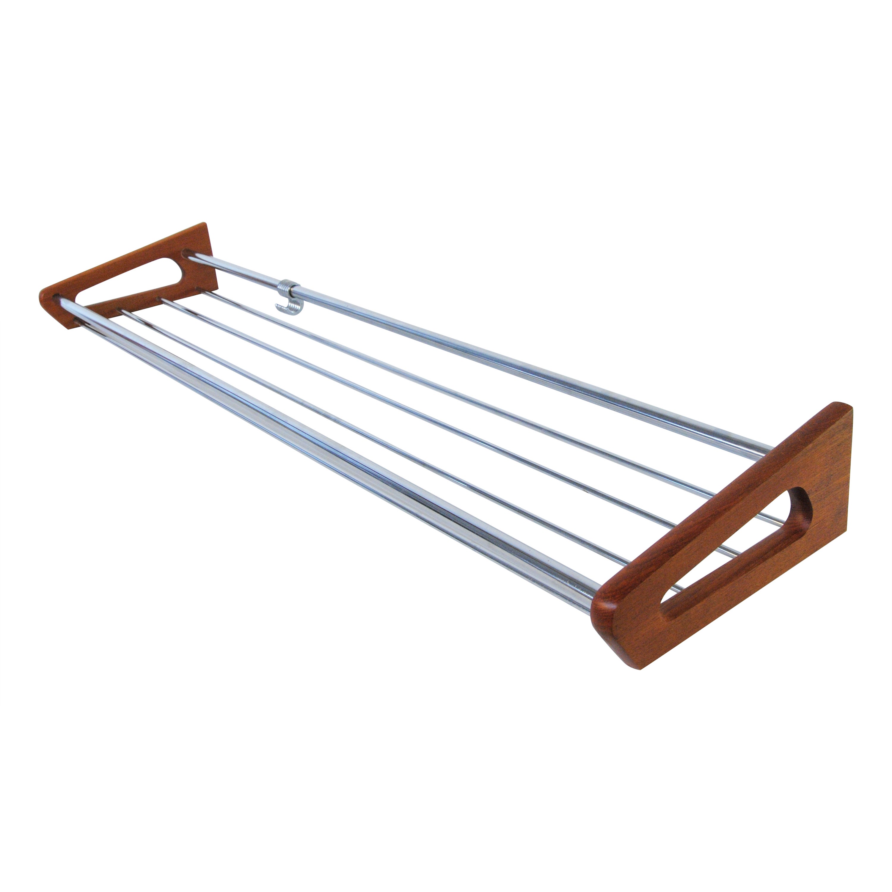 1960´S Borge Mogensen Fully Restored Hat Shelf / Coat Rack in Teak and Steel For Sale