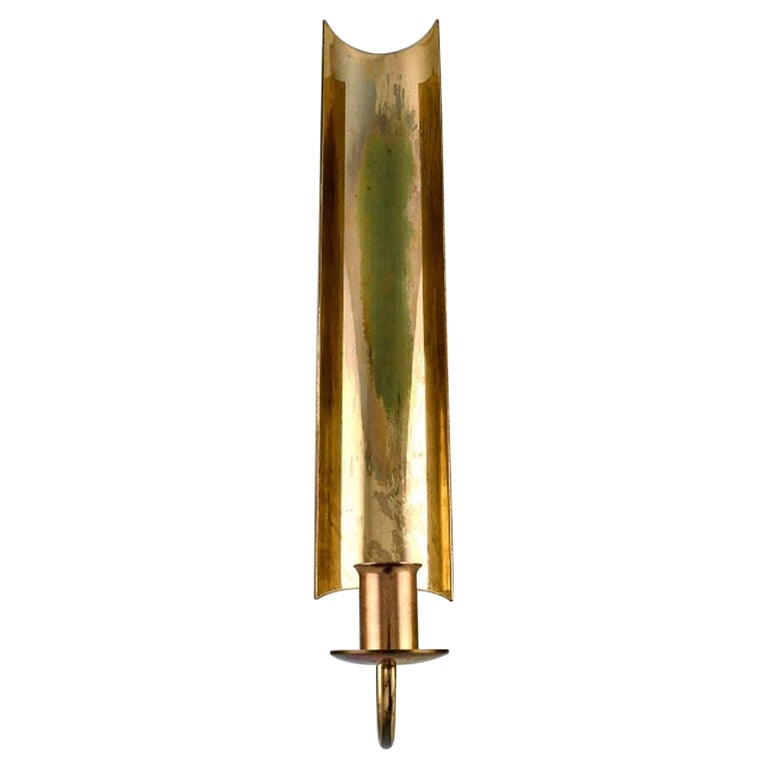Pierre Forsell for Skultuna, Reflex Wall Candlestick in Brass, 1960s For Sale