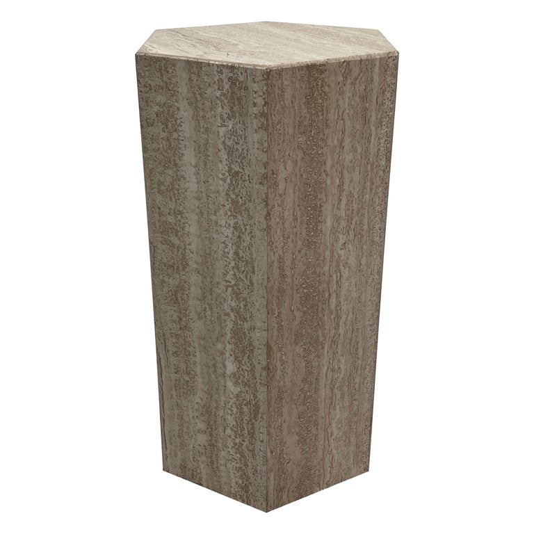Roche Bobois Travertine Pedestal or Dining Table Base, 1980s For Sale