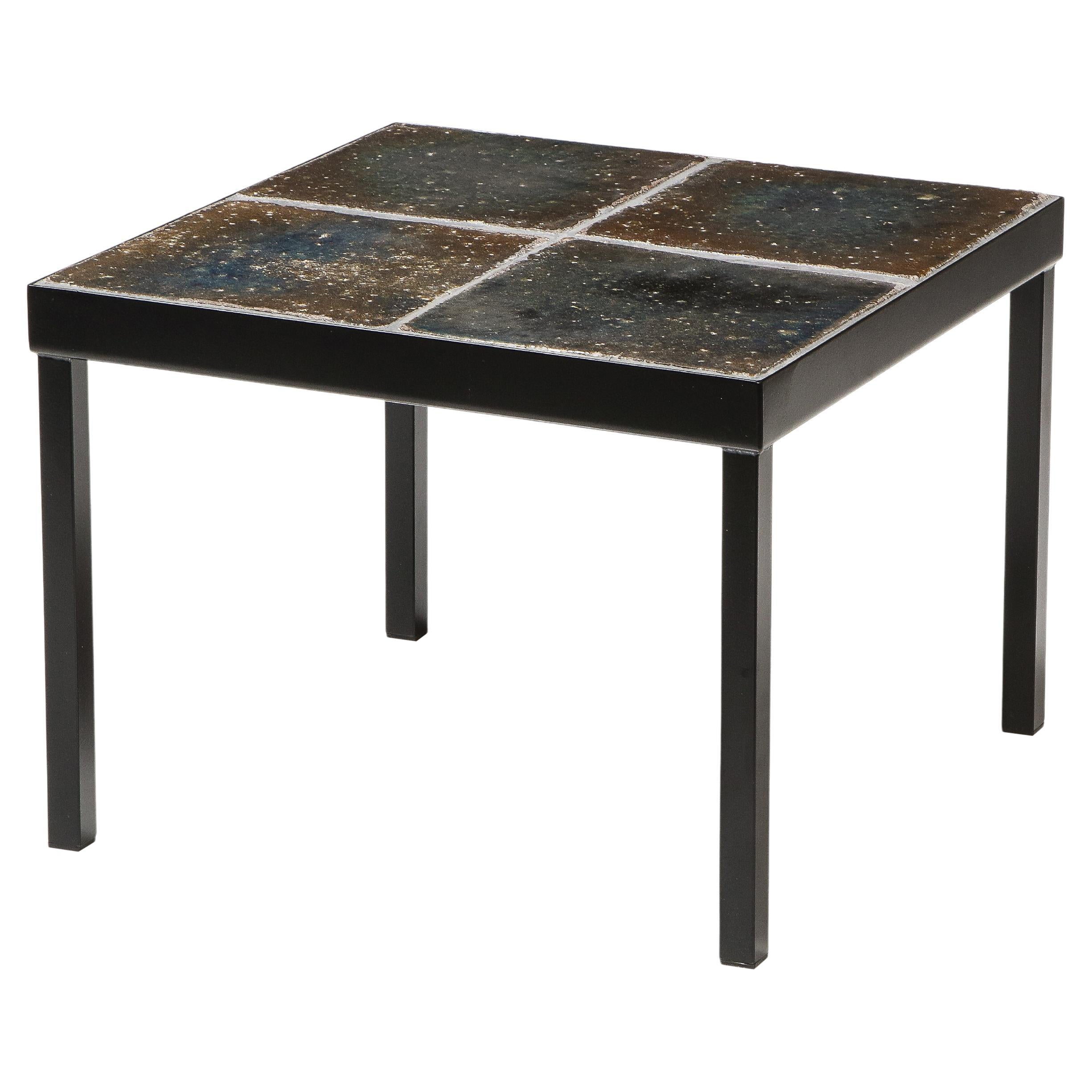 Lava Enameled Side Table, Italy, c. 1960s For Sale