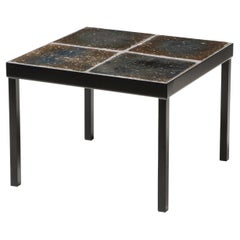 Vintage Lava Enameled Side Table, Italy, c. 1960s