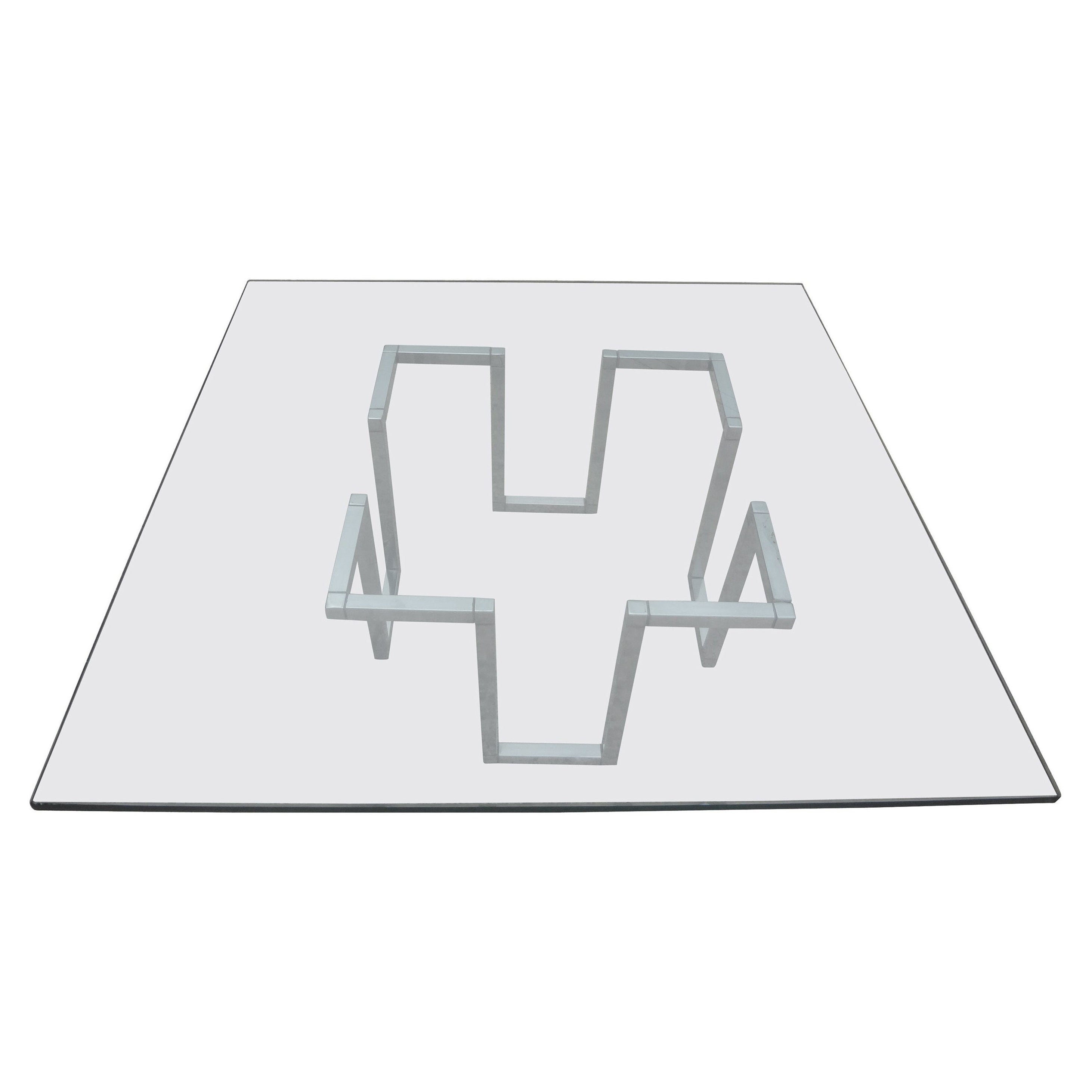 Mid-Century Modern Chrome Coffee Table After Milo Baughman