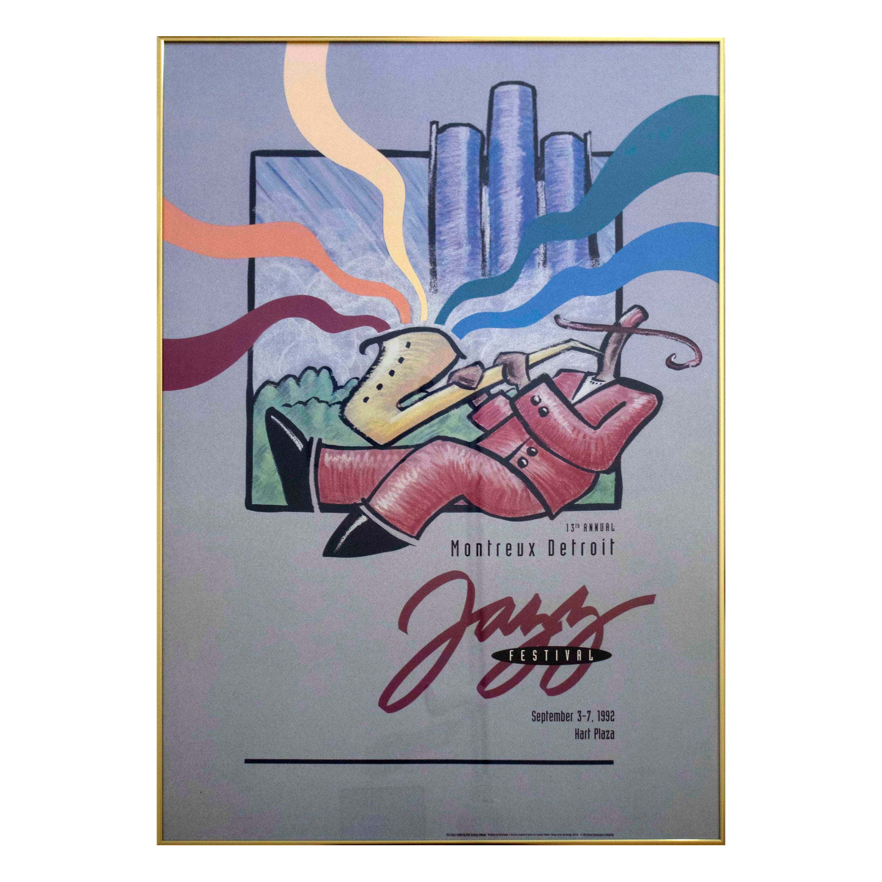 1992, Montreux Detroit Jazz Festival Vintage Poster