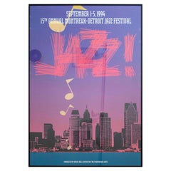 1994 Montreux Detroit Jazz Festival Vintage Poster