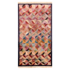 Geometric Antique Chinese Art Deco Rug. Size: 3 ft x 6 ft