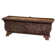 Mid-19th Century French Weathered Iron Outdoor Planter Box Jardiniere