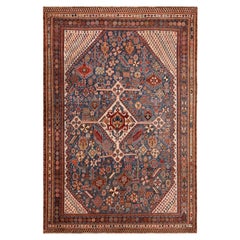 Blue Antique Persian Qashqai Rug. Size: 4 ft 10 in x 7 ft 2 in