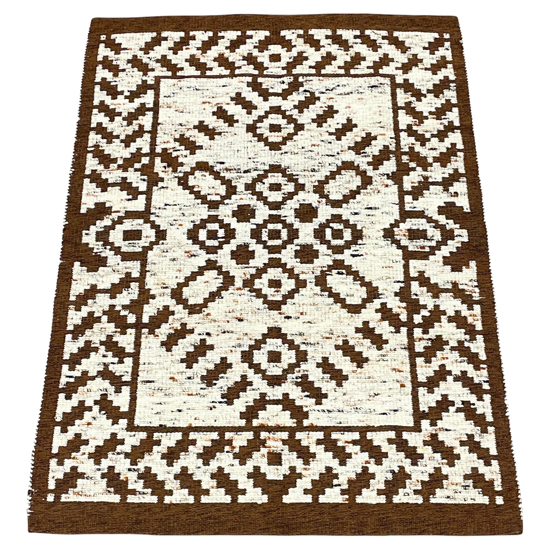 Tapis scandinave en laine du milieu du siècle dernier d'Abraham Sampe pour Tabergs, nouveau stock ancien