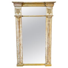 19th Century Italian Empire Style Carved Gilt Wood Mirror with Gesso