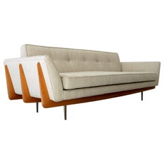 Artcraft Mid-Century Modern Sofa After T.H. Robsjohn Gibbings with Brass Legs