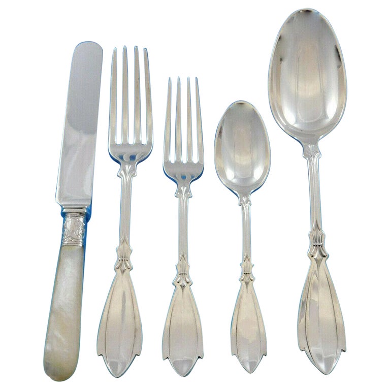 Palace by Coles, Shiebler Sterling Silver Flatware Service Set for 8 Rare 1850 For Sale