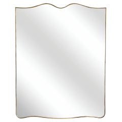 Retro Large Italian Brass Wavy Mirror