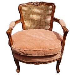 Danby Furniture French Louis XV Bergère Chair with Cane Back, Circa 1970s
