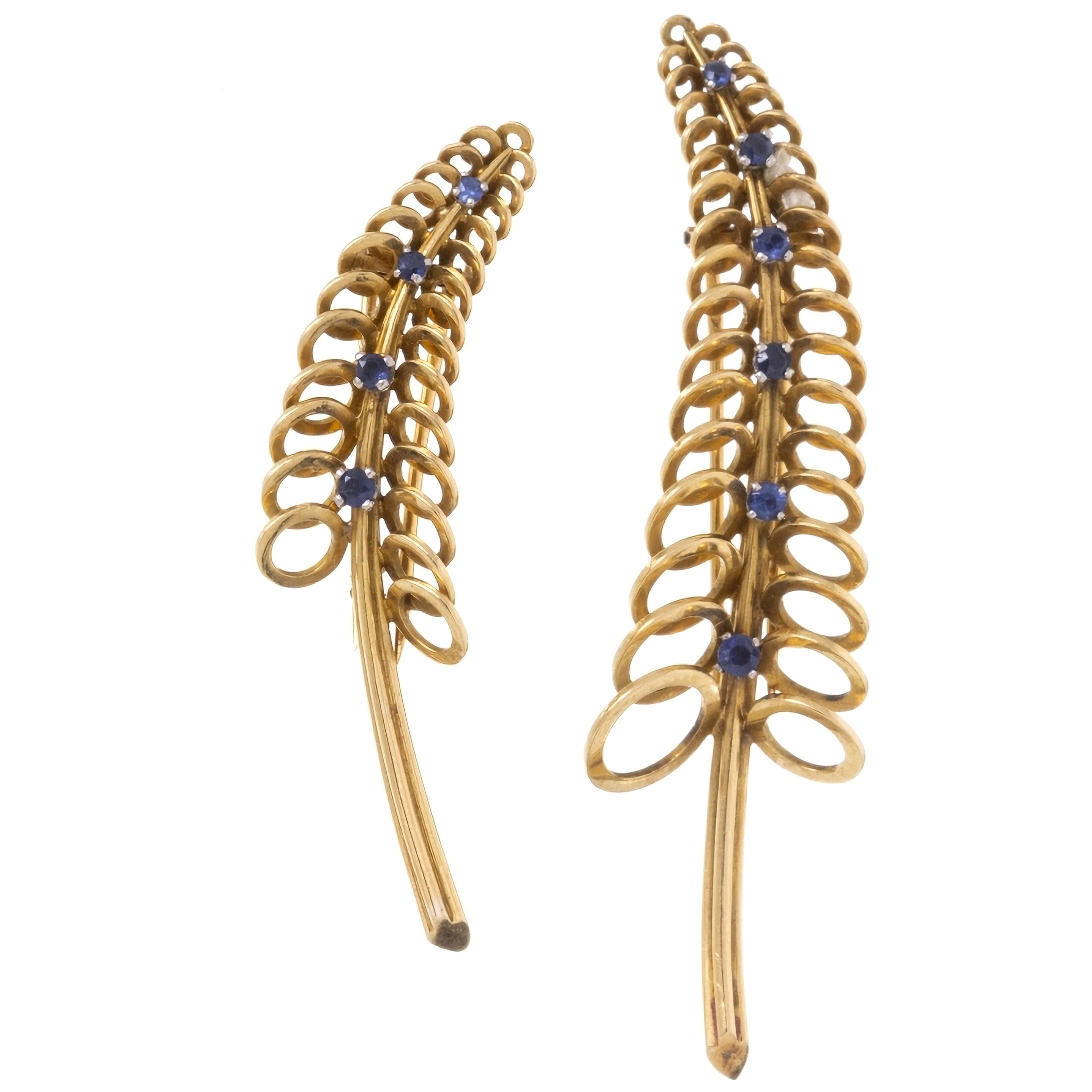 Two Pins in Gold Marchak, Paris, from the End of the 19th Century Art Deco For Sale