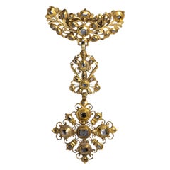 Antique Body Trim in Gold with Diamonds 18th Century in 19.2 Kt Gold