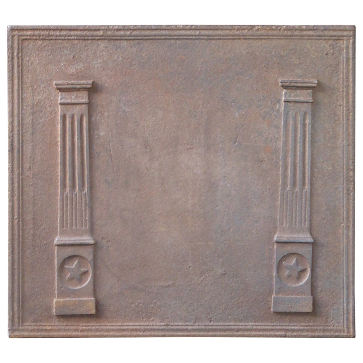 Antique French Neoclassical 'Pillars of Freedom' Fireback / Backsplash