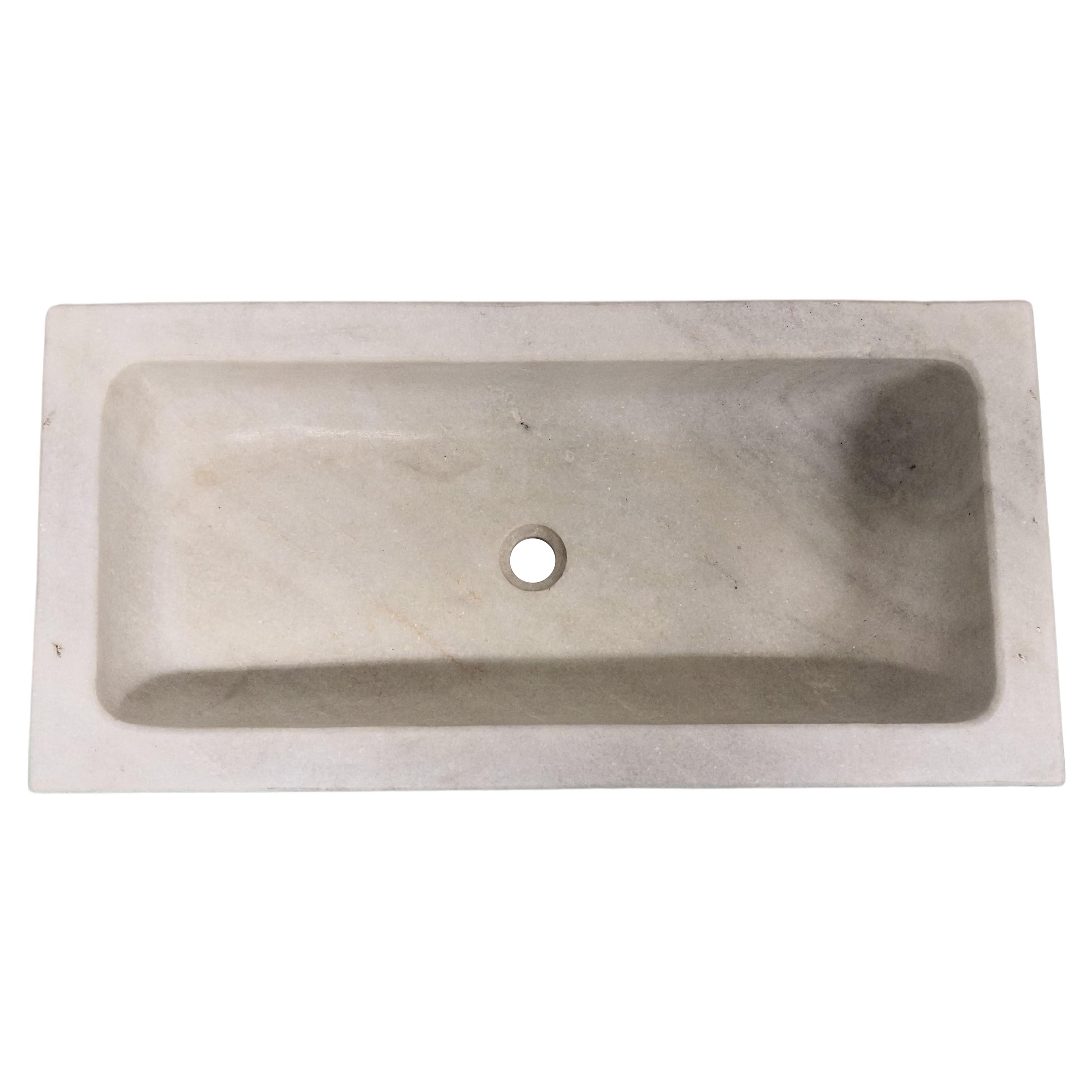 Carrara Marble Classic Sink  For Sale