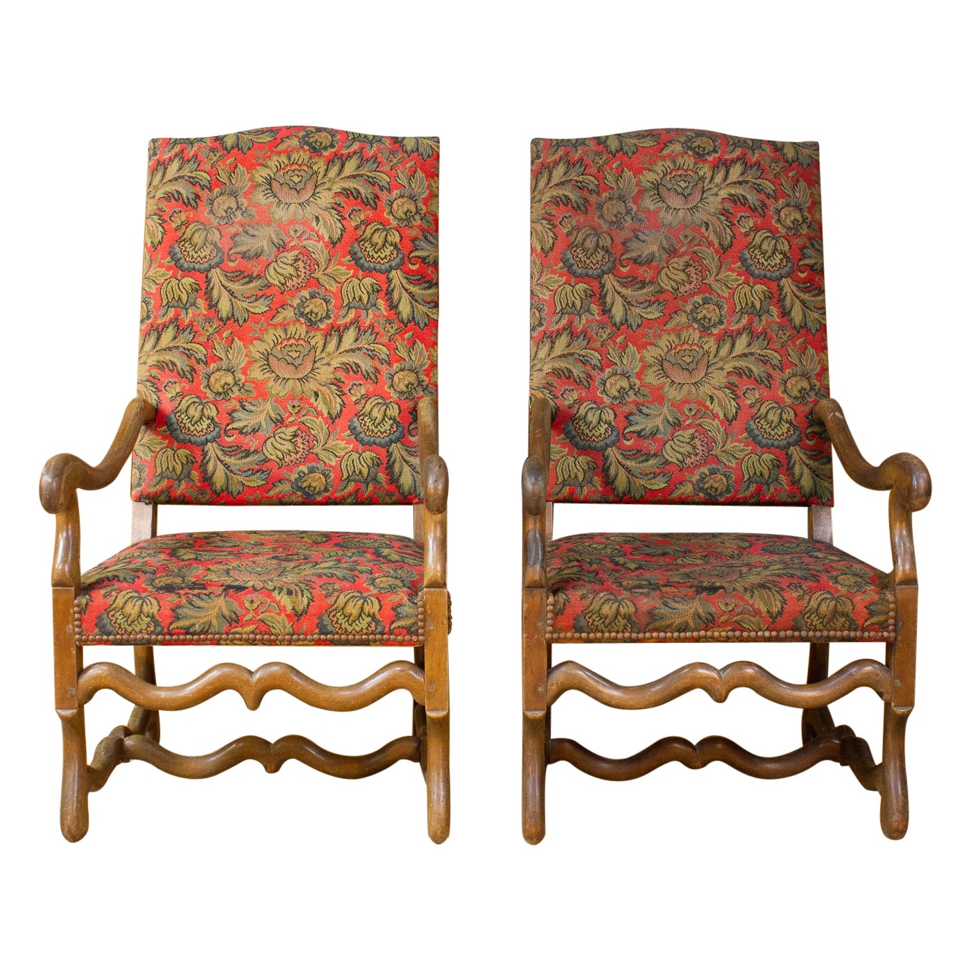 Paire de fauteuils français de style Louis XIV - 1800 19ème siècle - France  en vente