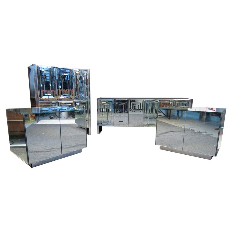 Ello Mirrored Glass Bedroom Set For Sale at 1stDibs ello furniture