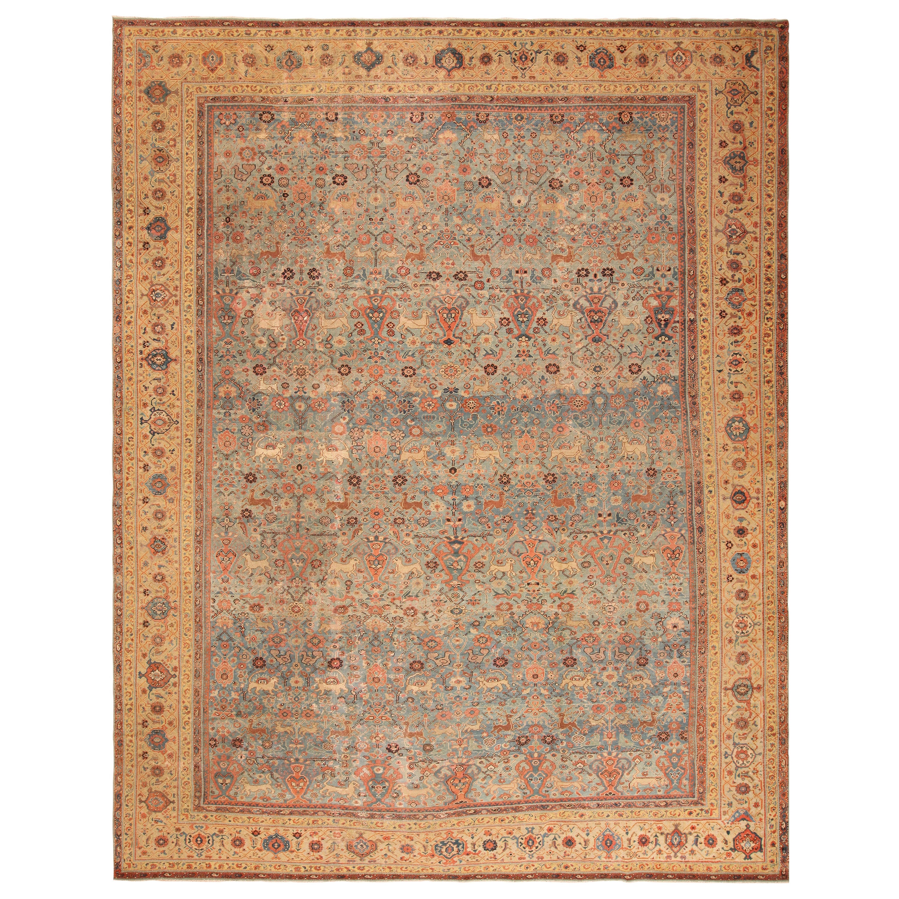 Antique Persian Sultanabad Rug. 12 ft 8 in x 16 ft For Sale