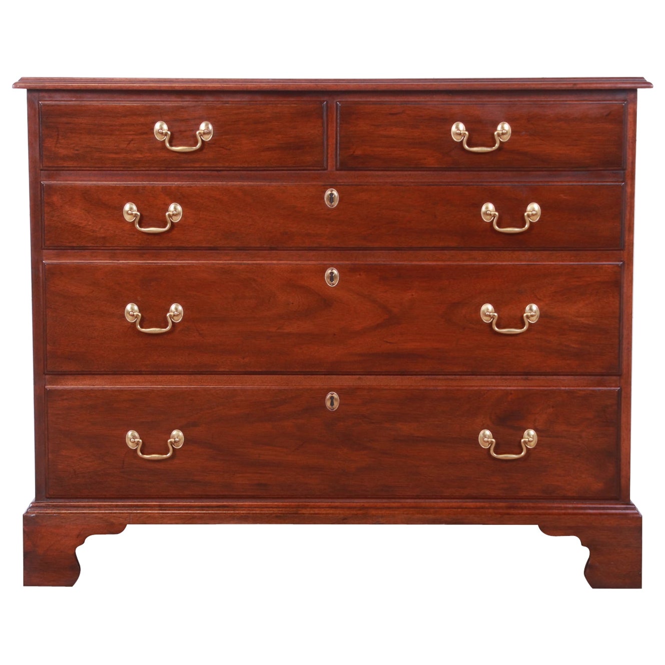 Henkel Harris Georgian Solid Mahogany Dresser Chest, 1969