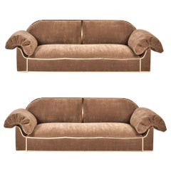 Used Pair of Brass Frame Sofa's, 1960