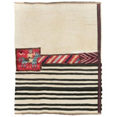 Handgefertigter persischer, malerischer, flachgewebter Kelim-Teppich aus der Mitte des 20. Jahrhunderts