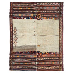 Handgefertigter persischer Flachgewebe-Kelim-Akzentteppich aus der Mitte des 20. Jahrhunderts