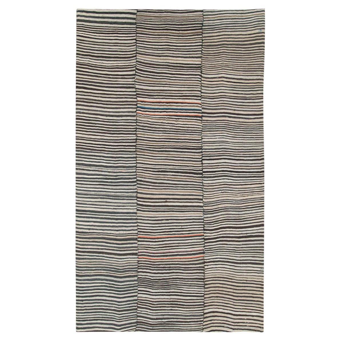 Zebra Print Mid-20th Century Handmade Persian Flatweave Kilim Room Size Carpet For Sale