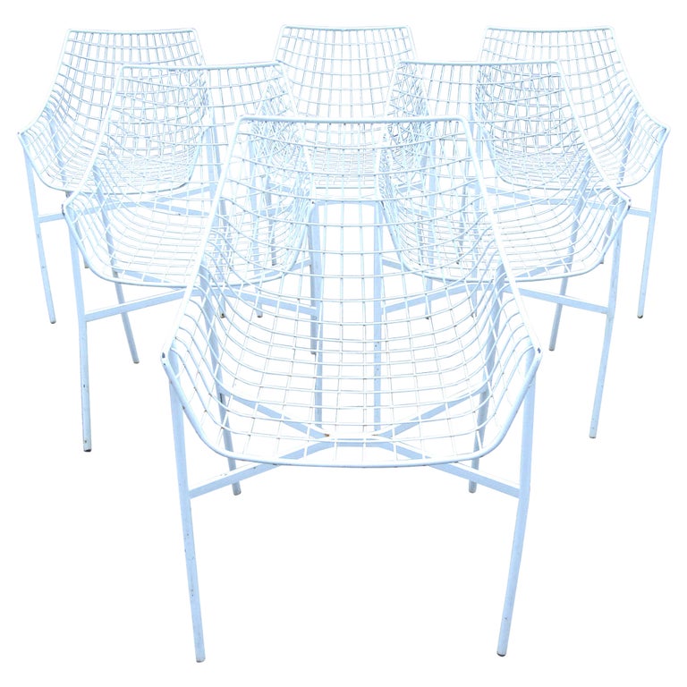 Vintage Outdoor Metal Wire Egg Chairs For Sale