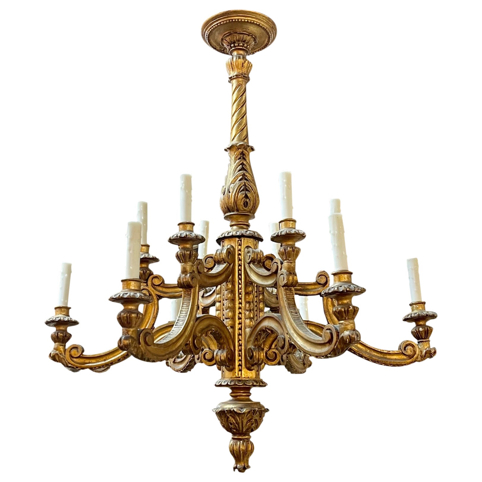 19th Century, French Giltwood Chandelier