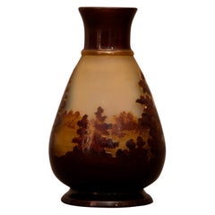 Period French Multilayer Glass Paste Vase by Emile Gallé