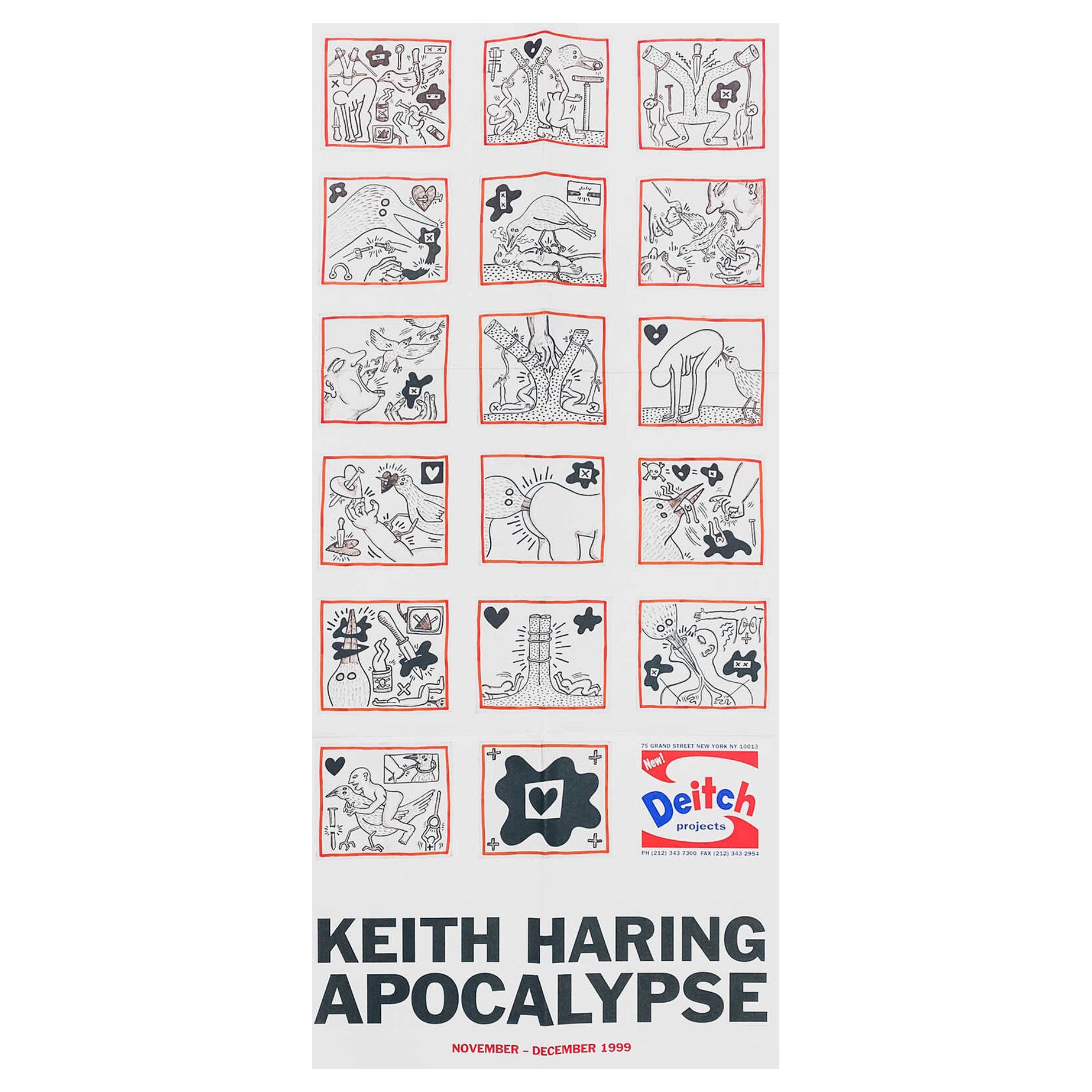 Keith Haring Apocalypse Exhibition Poster 1999 For Sale