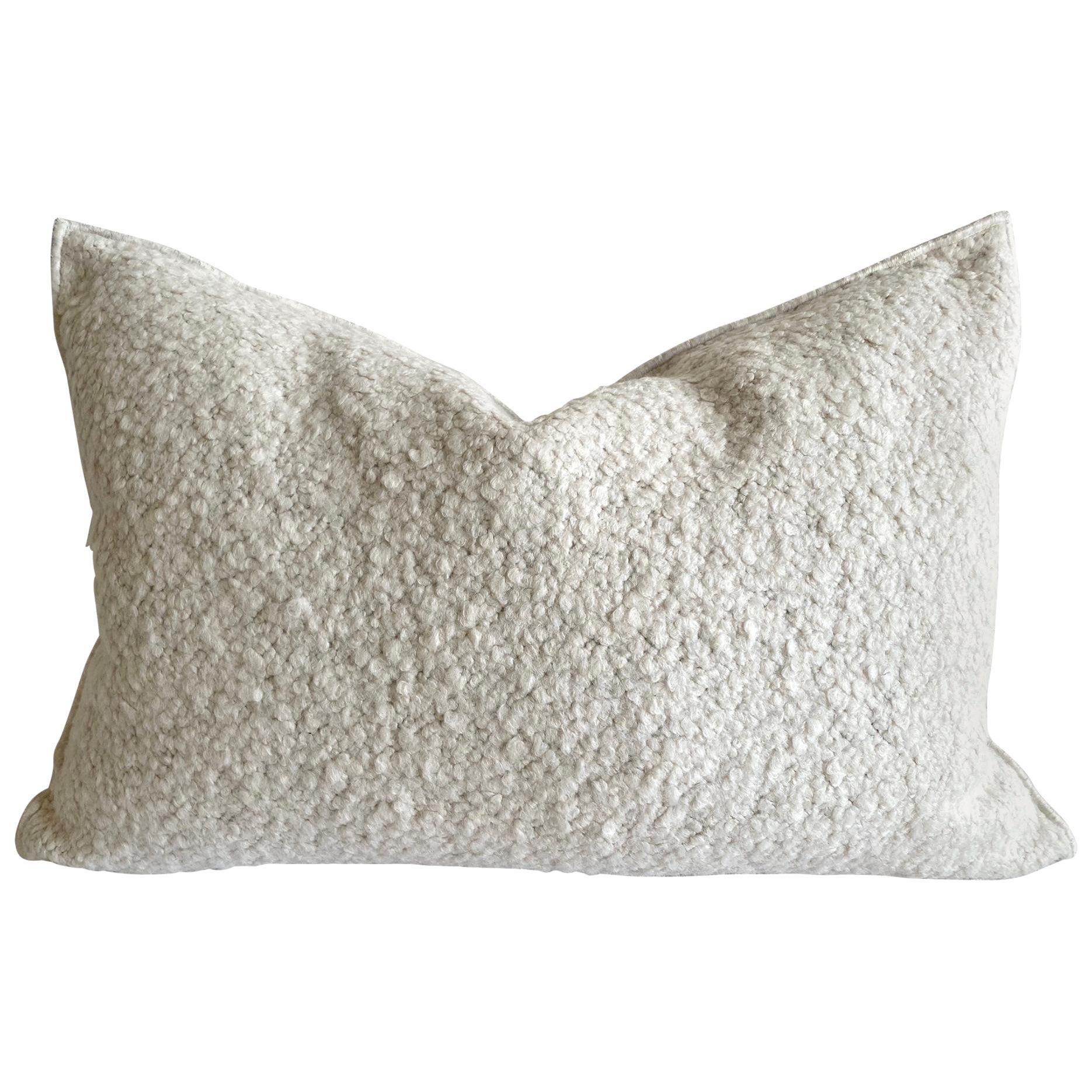 Custom Linen and Wool Blend Accent Lumbar Pillow