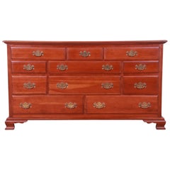 Vintage Ethan Allen Early American Solid Cherry Wood Chest of Drawers, Circa 1970s