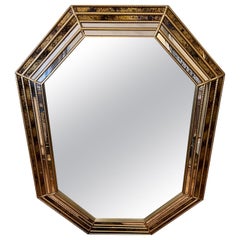 Vintage Octagonal Tortoiseshell Mirror Attributed to Labarge