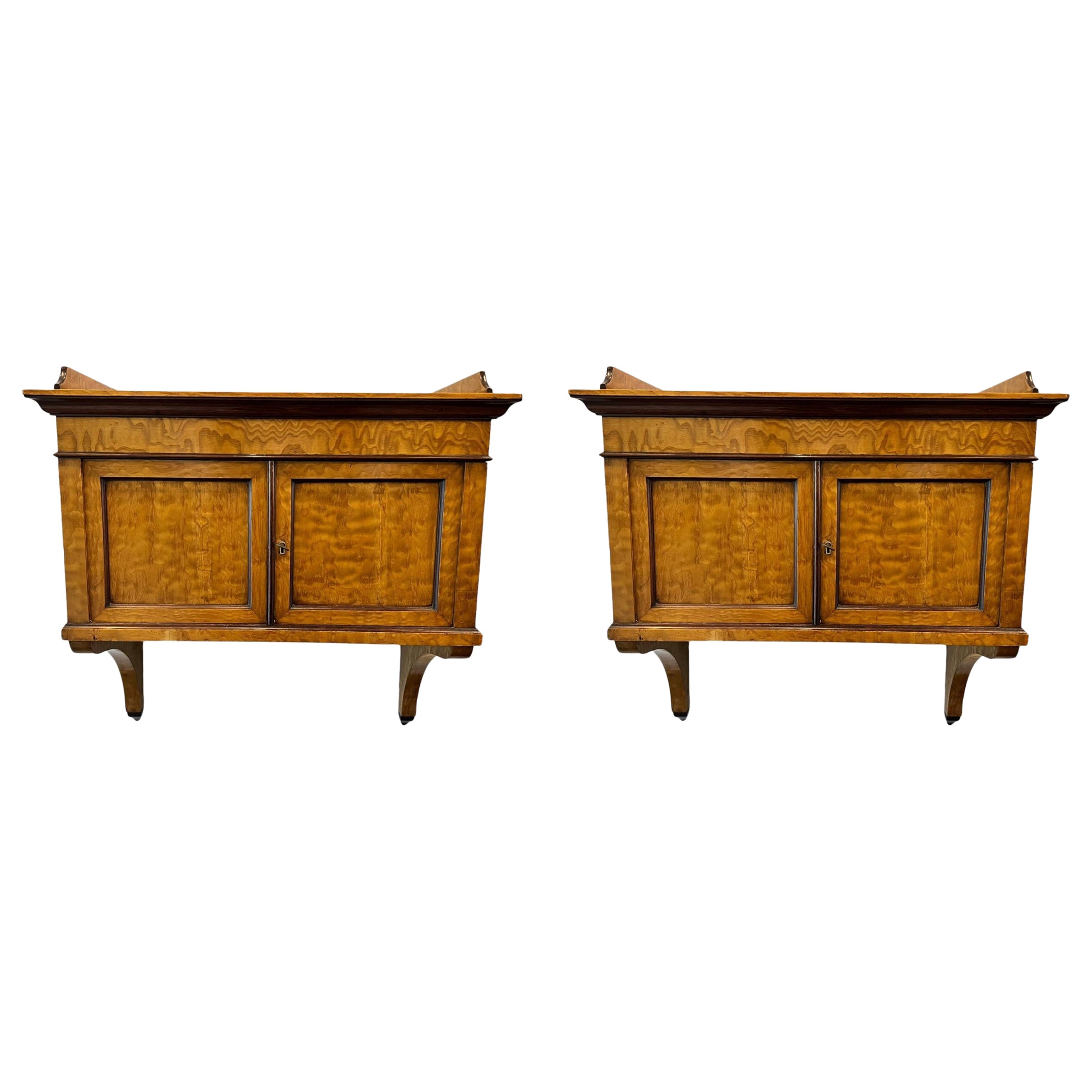 Circa 1860 Hungarian Pair of Ash Hanging Cupboards For Sale