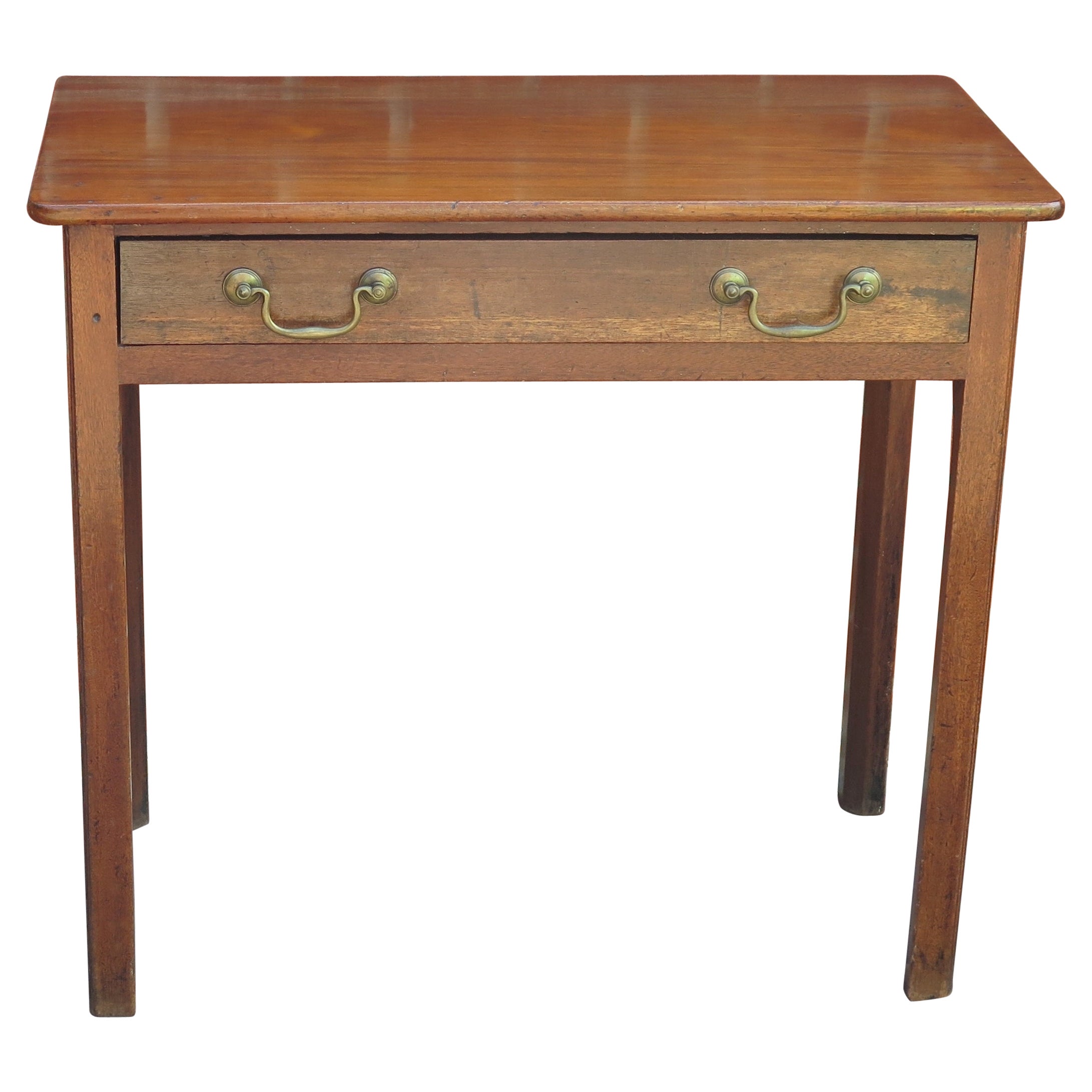 18th Century George III Solid Fruitwood Side Table Single Drawer, circa 1760 For Sale
