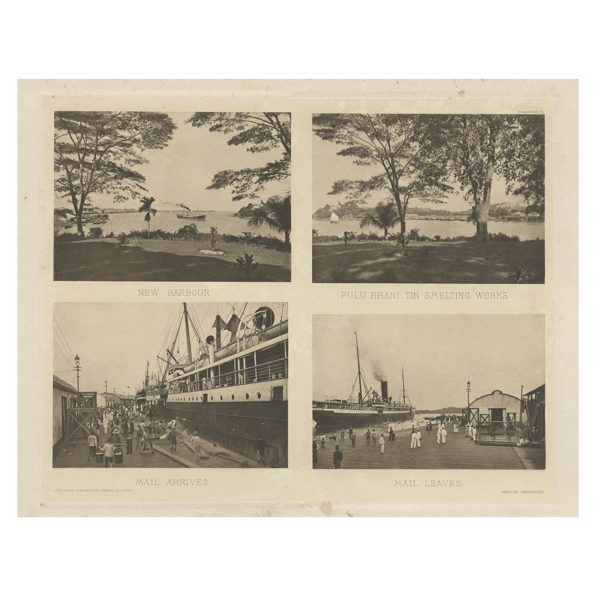 Rare Harbour Views of Colonial Singapore, 1907 For Sale