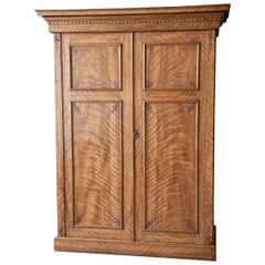 19th Century Satin Birch Compactum Wardrobe